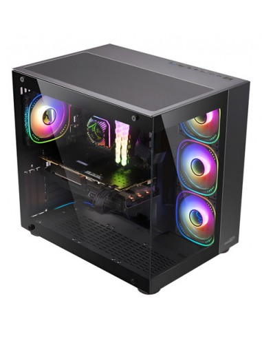 883907-MLA90542576228_082025,Gabinete Sentey A30 Gs-8100 Vidrio Templado 4 Fan Argb Negro Negro