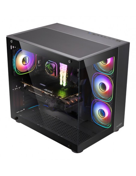 883907-MLA90542576228_082025,Gabinete Sentey A30 Gs-8100 Vidrio Templado 4 Fan Argb Negro Negro