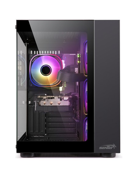 634141-MLA81748291118_012025,Gabinete Sentey A30 Gs-8100 Vidrio Templado 4 Fan Argb Negro Negro