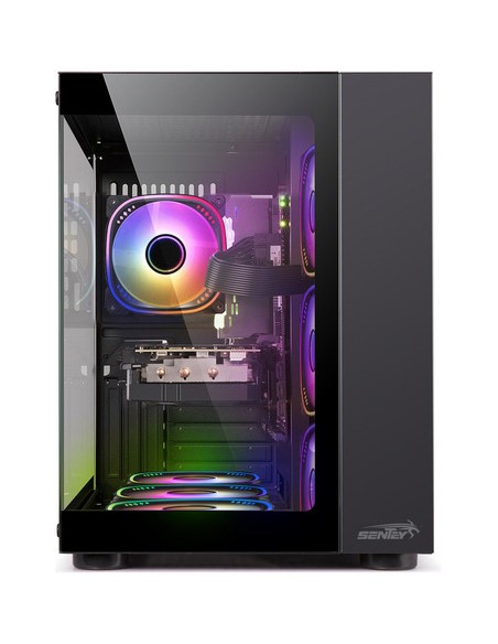 989433-MLA82437088902_022025,Gabinete Sentey A40 Gs-8200 Vidrio Templado Con 7 Fans Argb Negro