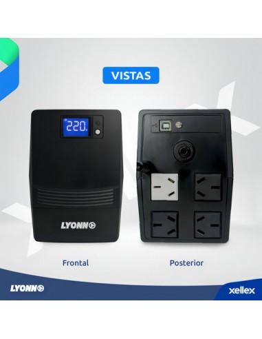 936781-MLA91914954213_092025,Ups Estabilizador 500va / 300w Lyonn Display Lcd 4 Salidas Color Negro 936781-MLA91914954213_092025,Ups Estabilizador 500va / 300w Lyonn Display Lcd 4 Salidas Color Negro