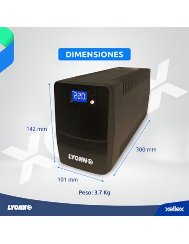 603909-MLA91915419033_092025,Ups Estabilizador 500va / 300w Lyonn Display Lcd 4 Salidas Color Negro 603909-MLA91915419033_092025,Ups Estabilizador 500va / 300w Lyonn Display Lcd 4 Salidas Color Negro