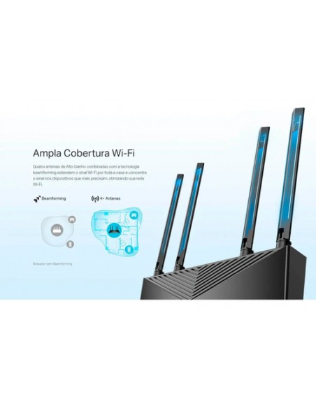 817971-MLA95720357554_102025,Router Tp-link Ex520 Ax3000 Dual Band 4 Antenas Garantia