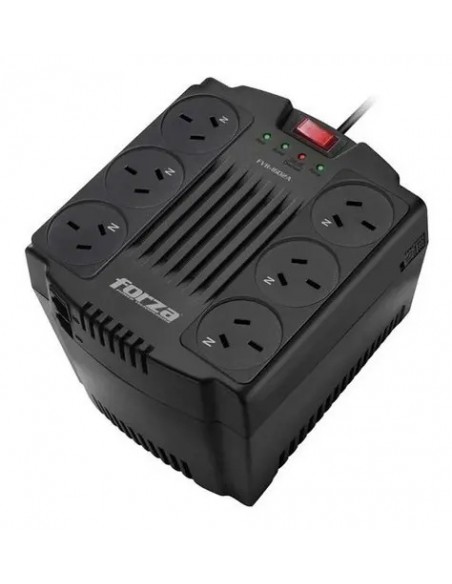 806502-MLA99496677070_112025,Estabilizador De Tension Forza Fvr-1602a 1600va Garantia Negro