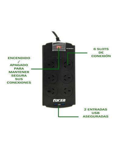 884864-MLU72647908099_112023,Protector De Tensión Forza Zapatilla Tomas 2 Usb Garantia 884864-MLU72647908099_112023,Protector De Tensión Forza Zapatilla Tomas 2 Usb Garantia